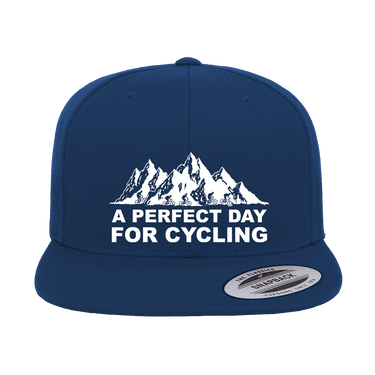 Perfect Day For Cycling Embroidered Flat Bill Cap